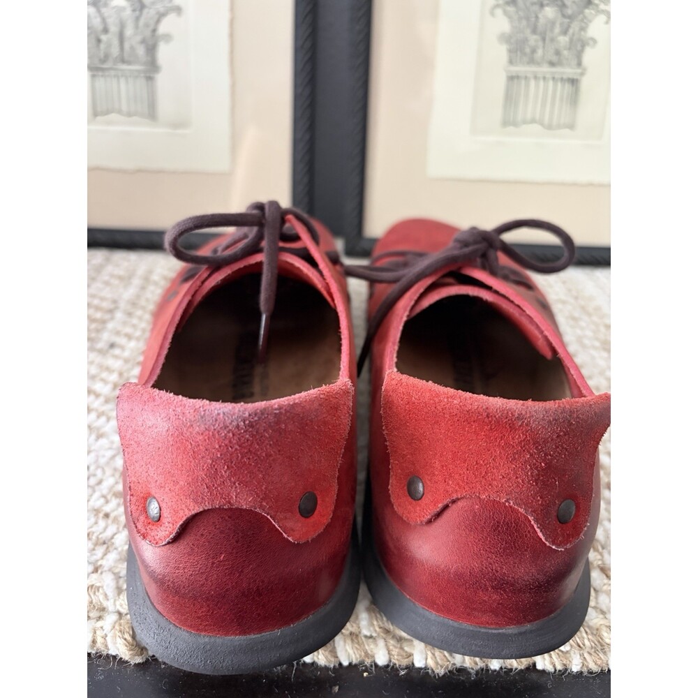Birkenstock Montana Red Nubuck Leather Lace Up Shoes Men Womens EU40 L9 M7 - Picture 4 of 11